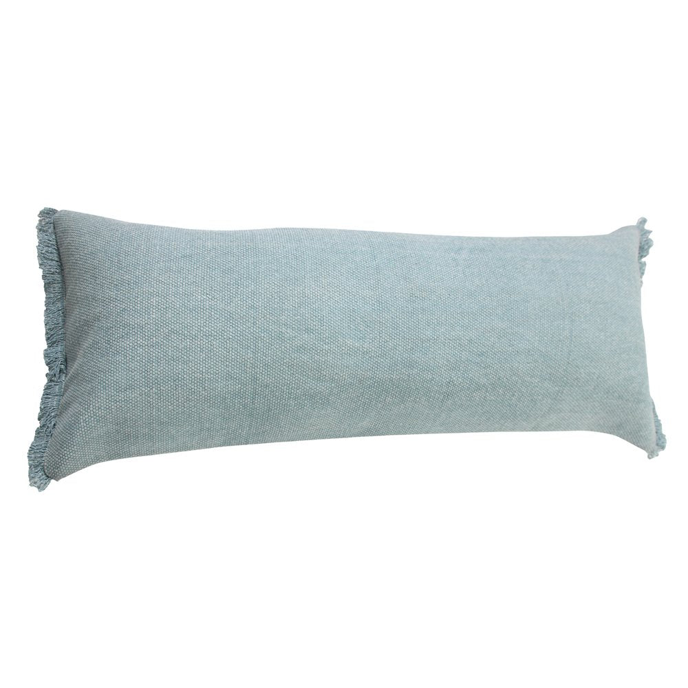 Ox Bay Blue Solid All-Natural Cotton Pillow Cover