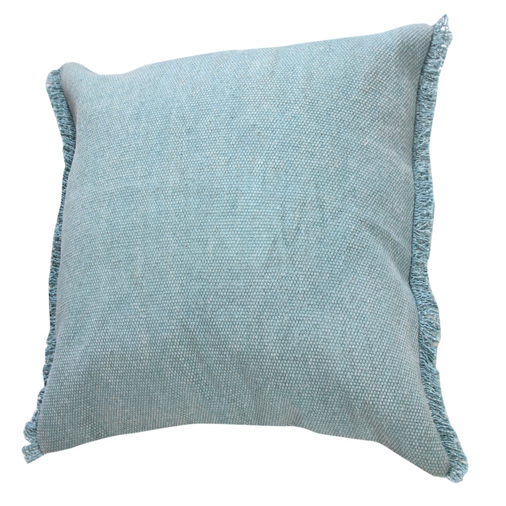 Ox Bay Blue Solid All-Natural Cotton Pillow Cover