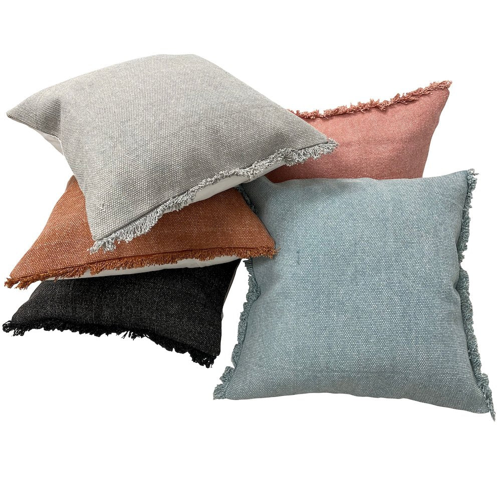 Ox Bay Blue Solid All-Natural Cotton Pillow Cover