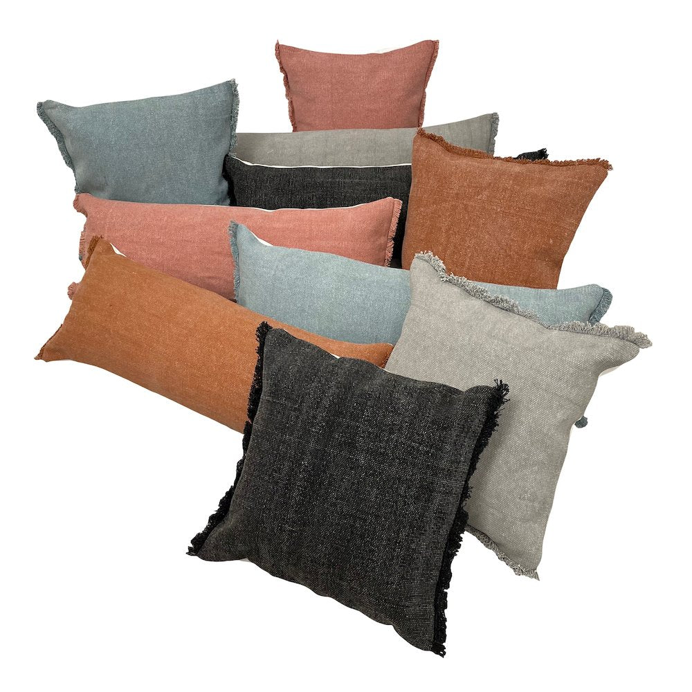 Ox Bay Blue Solid All-Natural Cotton Pillow Cover
