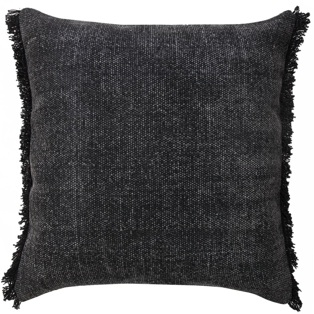 Ox Bay Black Solid All-Natural Cotton Pillow Cover