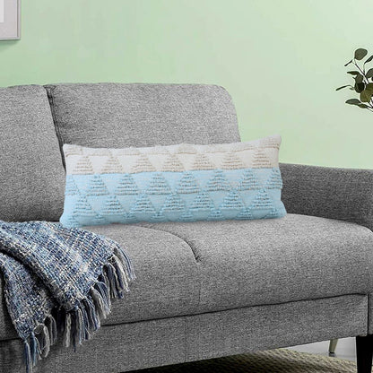 Contemporary Geometric Textured Triangle Lumbar Throw Pillow