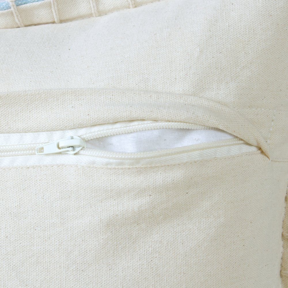 Embroidered Edge Bordered Solid Lumbar Throw Pillow