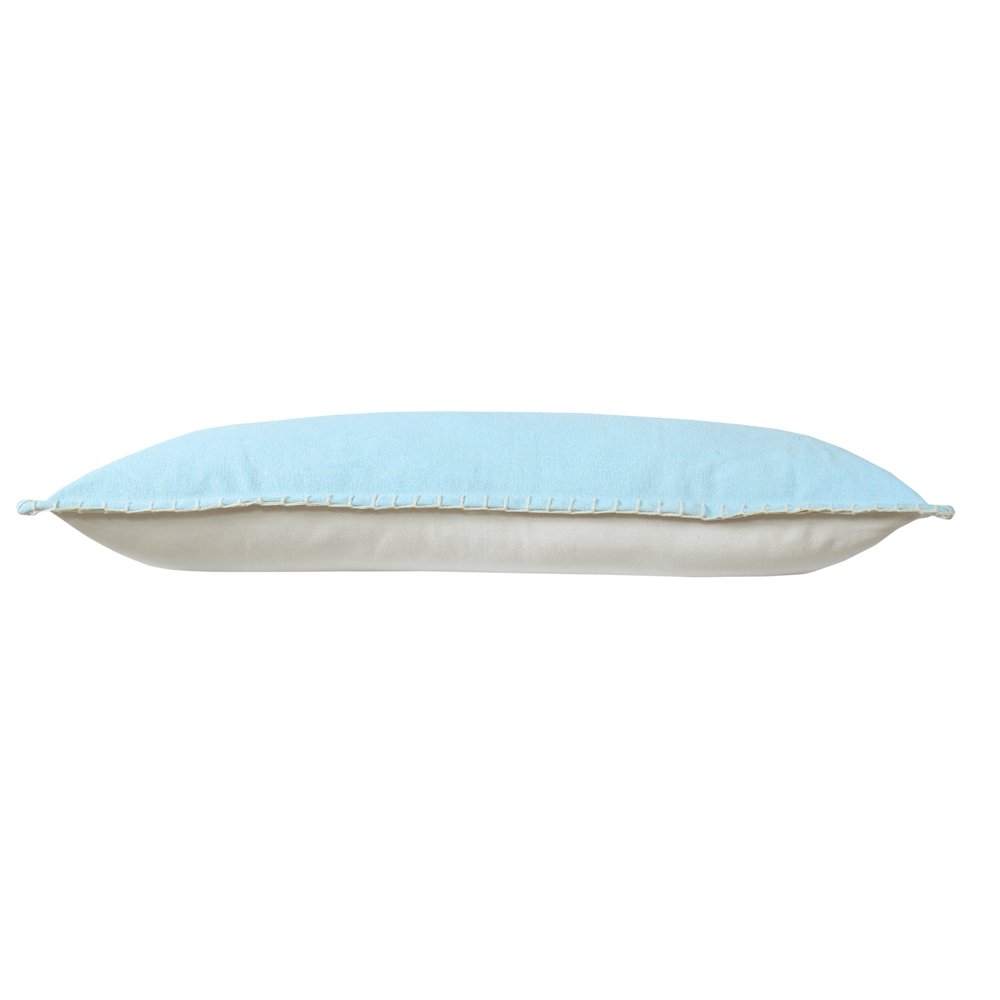 Embroidered Edge Bordered Solid Lumbar Throw Pillow