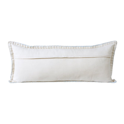Embroidered Edge Bordered Solid Lumbar Throw Pillow