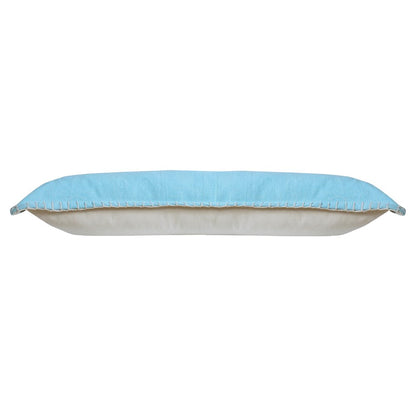 Ox Bay Hand-Woven Light Blue Solid All-Natural Cotton Pillow Cover