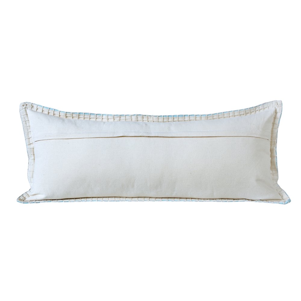 Ox Bay Hand-Woven Light Blue Solid All-Natural Cotton Pillow Cover