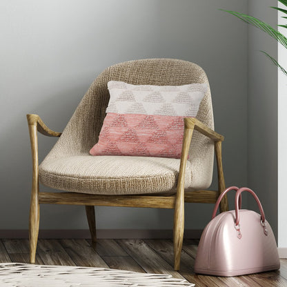 Luxe Cotton Poly Filled Pillow in Pink/White, 20" x 20"