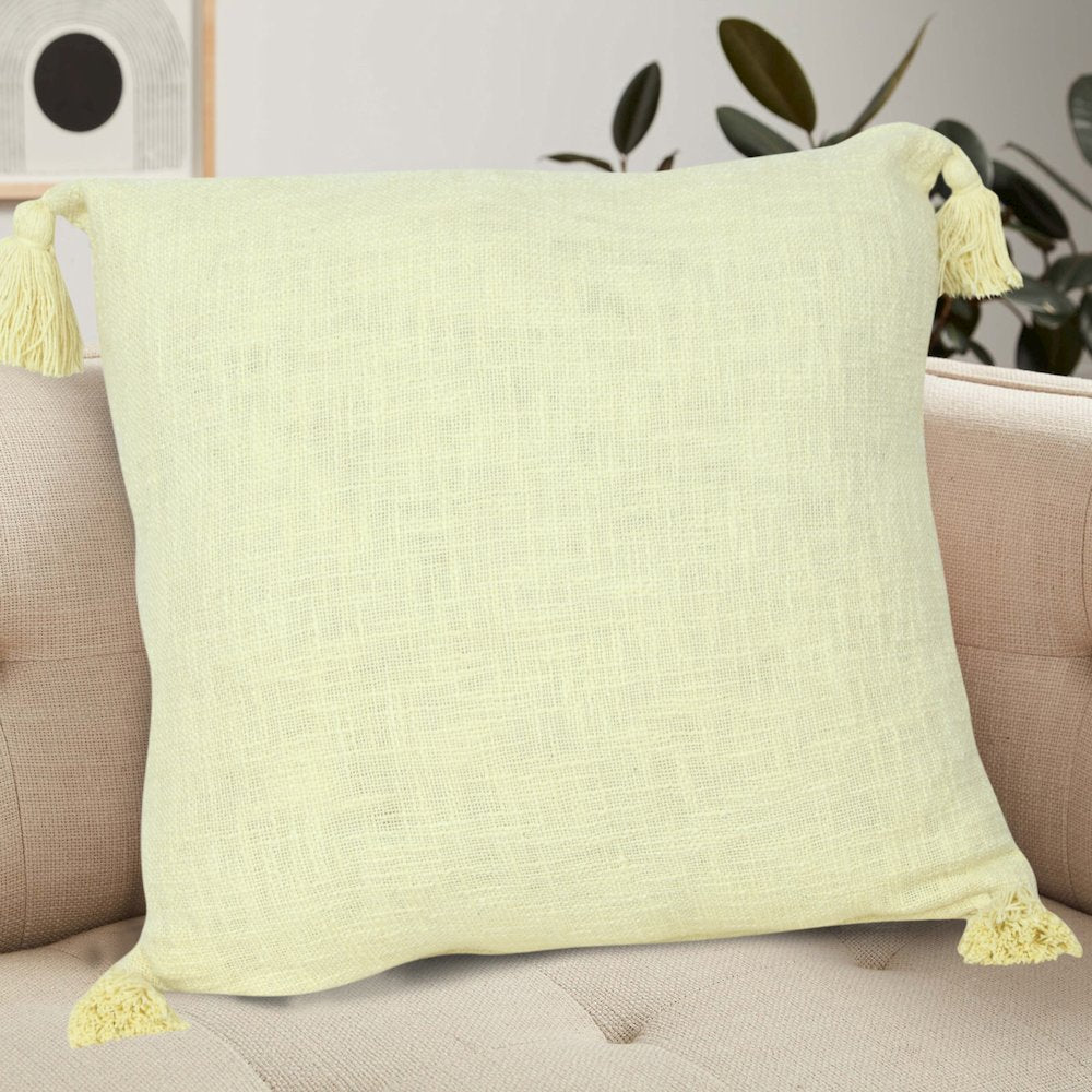 Insignia Cotton Poly Filled Pillow in Yellow, 20" x 20"