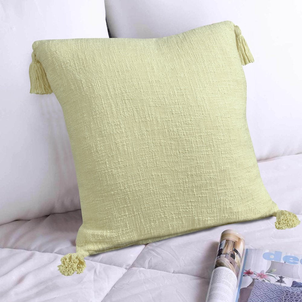 Insignia Cotton Poly Filled Pillow in Yellow, 20" x 20"