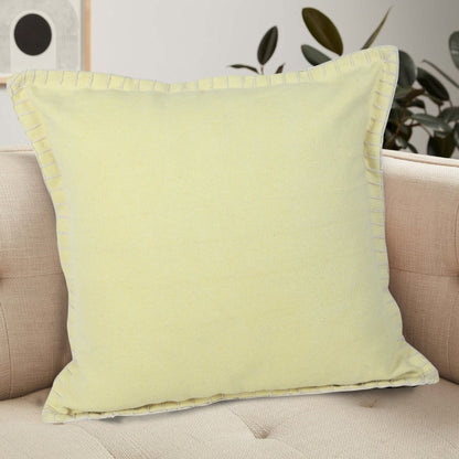 Vital Cotton Poly Filled Pillow in Yellow, 20" x 20"