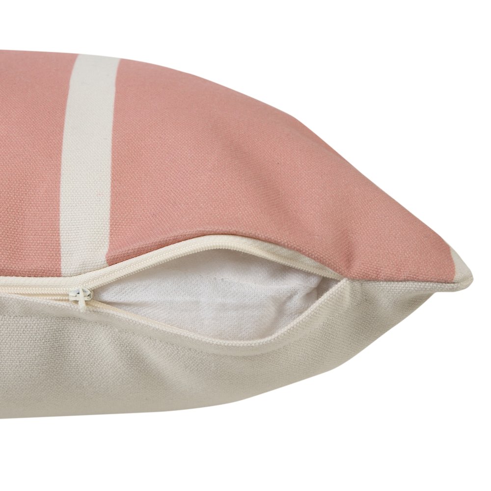 Veranda PET Yarn Poly Filled Pillow in Pink/White, 20" x 20"