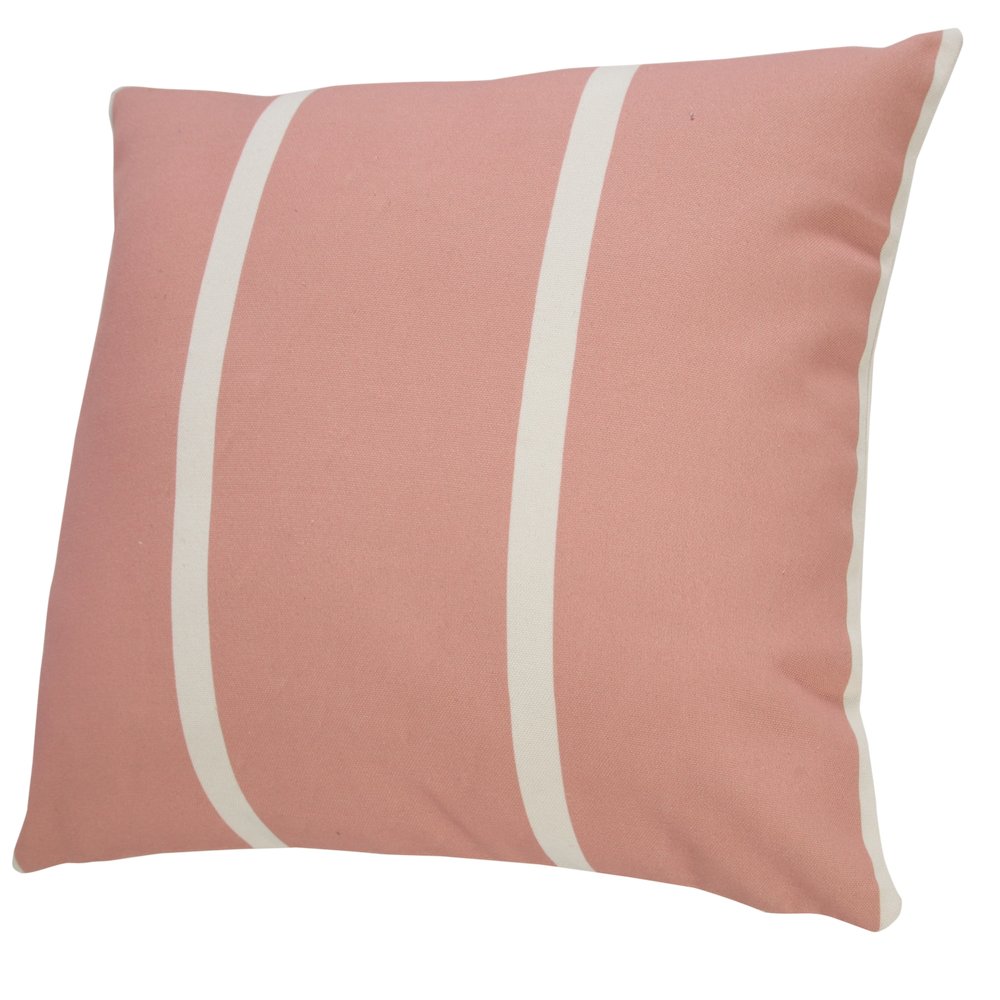 Veranda PET Yarn Poly Filled Pillow in Pink/White, 20" x 20"