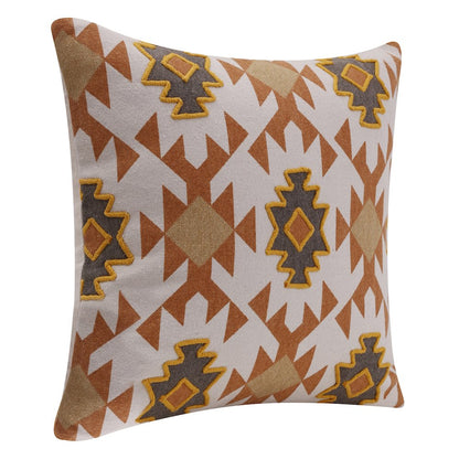 Sedona Cotton Poly Filled Pillow in Orange/White, 20" x 20"