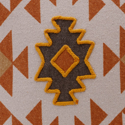 Sedona Cotton Poly Filled Pillow in Orange/White, 20" x 20"
