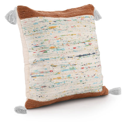 Revive Cotton Poly Filled Pillow in Brown/Multicolored, 20" x 20"