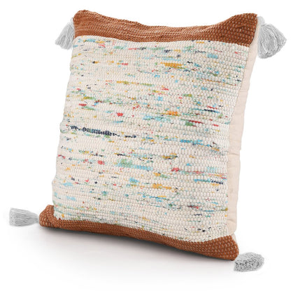 Revive Cotton Poly Filled Pillow in Brown/Multicolored, 20" x 20"