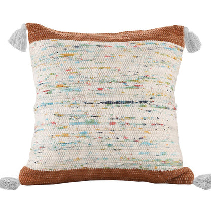 Revive Cotton Poly Filled Pillow in Brown/Multicolored, 20" x 20"