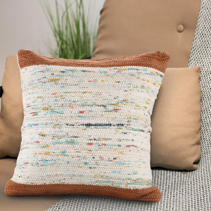 Revive Cotton Pillow Set of 2 in Brown/Multicolored, 20" x 20"