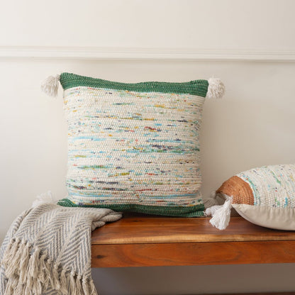 Revive Cotton Poly Filled Pillow in Green/Multicolored, 20" x 20"