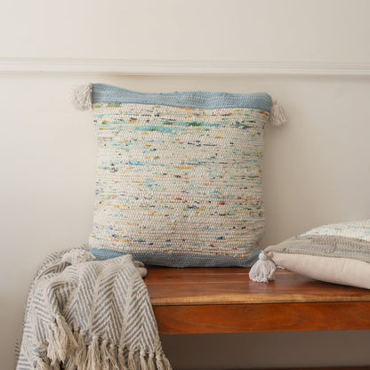 Revive Cotton Poly Filled Pillow in Blue/Multicolored, 20" x 20"