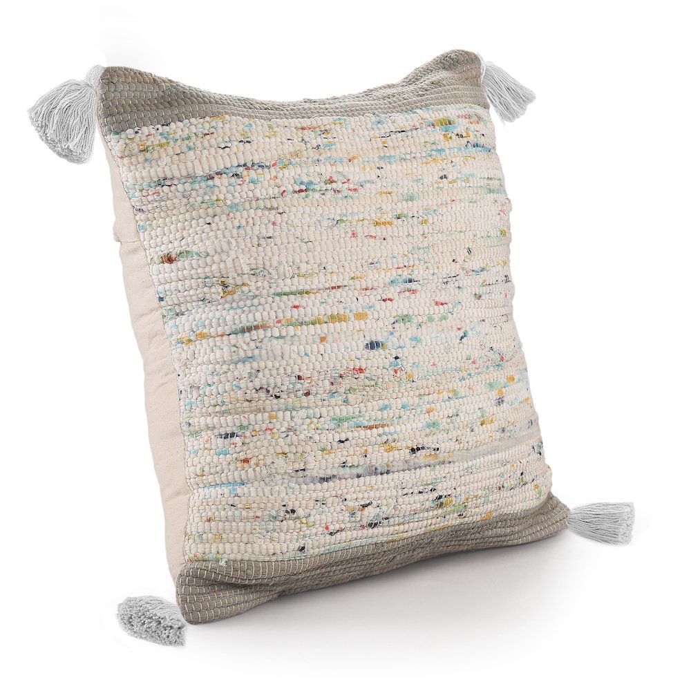 Revive Cotton Poly Filled Pillow in Gray/Multicolored, 20" x 20"