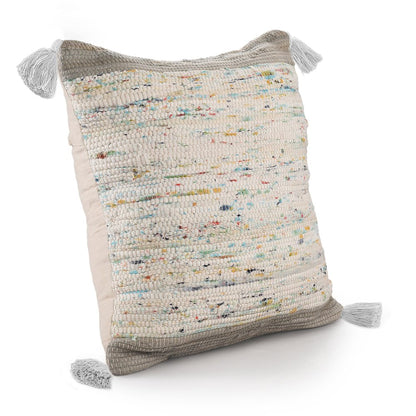 Revive Cotton Poly Filled Pillow in Gray/Multicolored, 20" x 20"