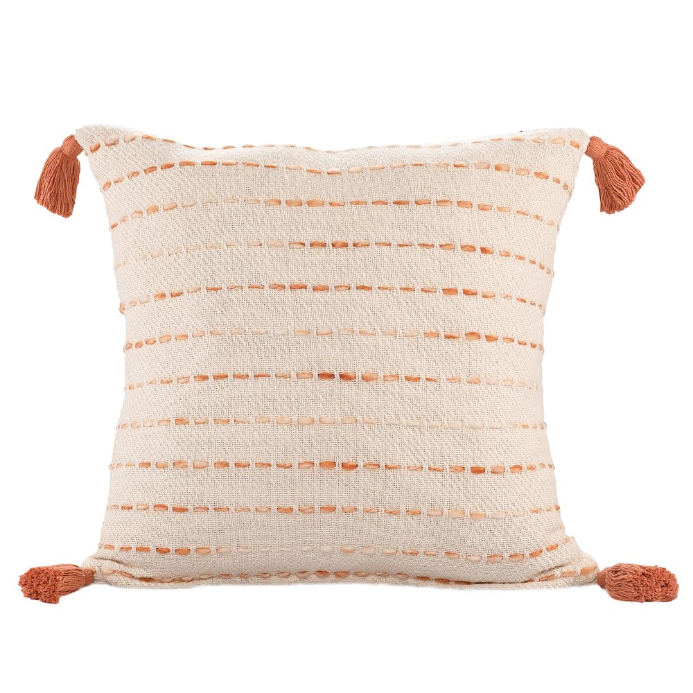 Torrent Cotton Blend Poly Filled Pillow in Pink/Ivory, 20" x 20"