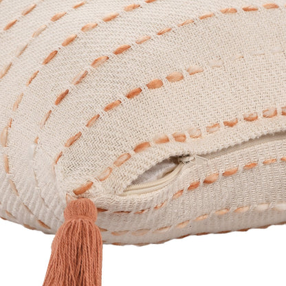 Torrent Cotton Blend Poly Filled Pillow in Pink/Ivory, 20" x 20"