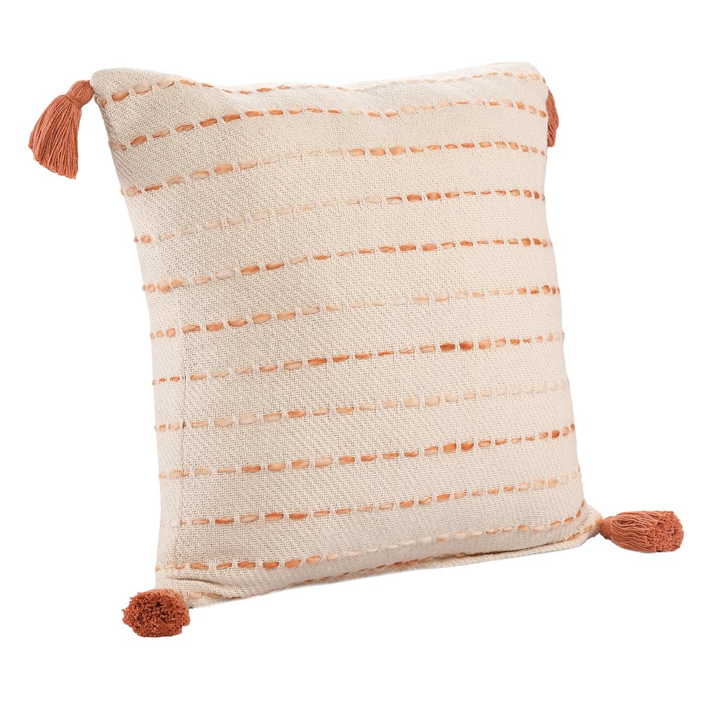 Torrent Cotton Blend Poly Filled Pillow in Pink/Ivory, 20" x 20"