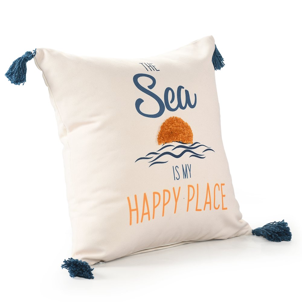 Seabrook Performance Poly Filled Pillow in Blue/Yellow, 20" x 20"