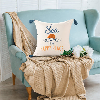 Seabrook Performance Poly Filled Pillow in Blue/Yellow, 20" x 20"