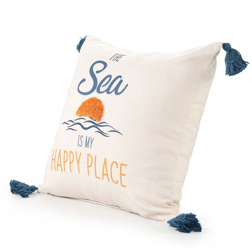 Seabrook Performance Poly Filled Pillow in Blue/Yellow, 20" x 20"