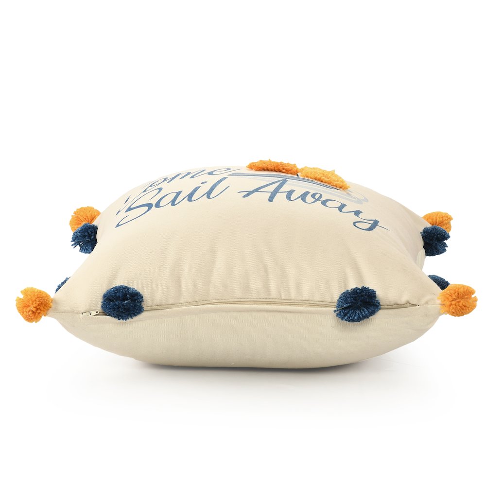 Seabrook Performance Poly Filled Pillow in Blue/Orange, 20" x 20"