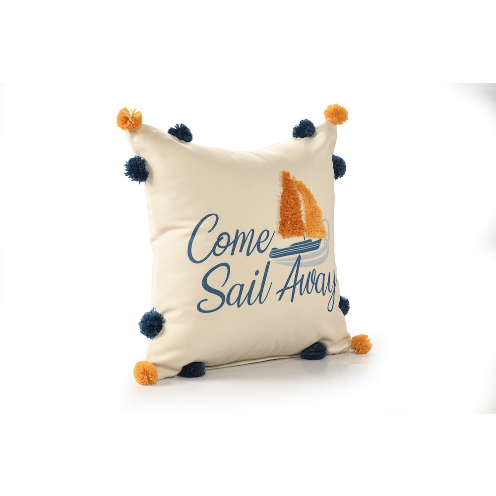 Seabrook Performance Poly Filled Pillow in Blue/Orange, 20" x 20"