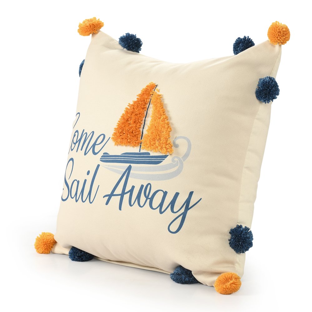 Seabrook Performance Poly Filled Pillow in Blue/Orange, 20" x 20"