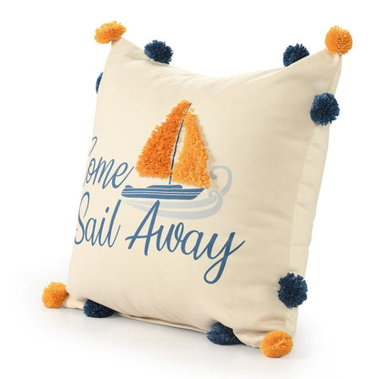 Seabrook Performance Poly Filled Pillow in Blue/Orange, 20" x 20"
