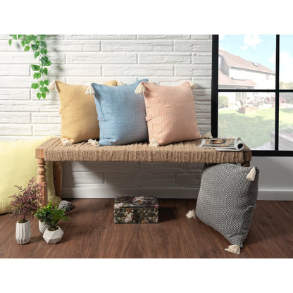 Sadie Turkish Cotton Poly Filled Pillow in Blue, 18" x 18"