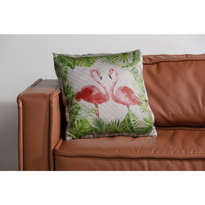 Panama Performance Poly Filled Pillow in Pink/Green, 20" x 20"