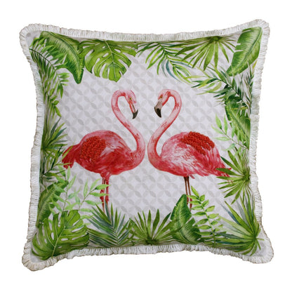 Panama Performance Poly Filled Pillow in Pink/Green, 20" x 20"