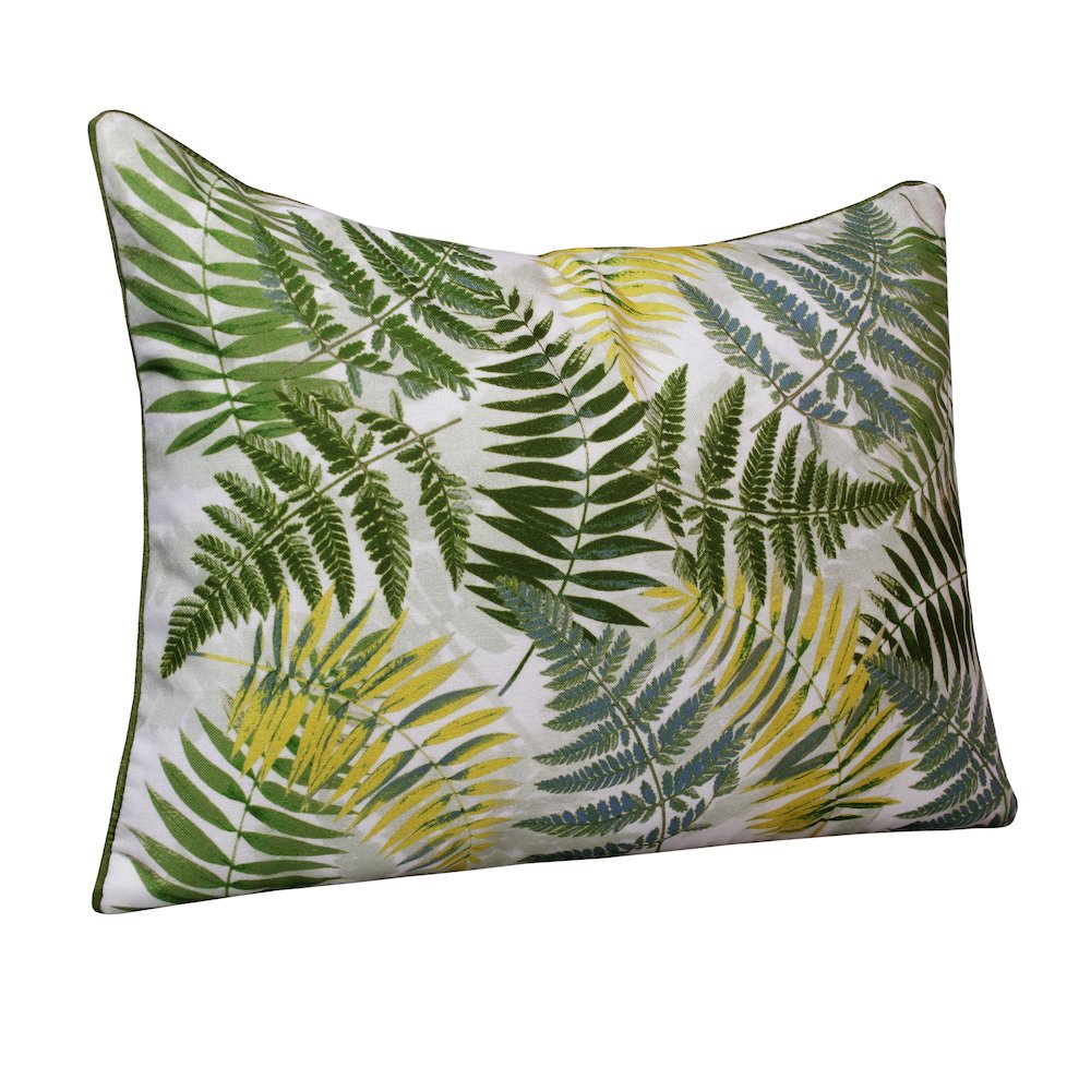 Fern Performance Poly Filled Pillow in Green/Yellow, 14" x 20"