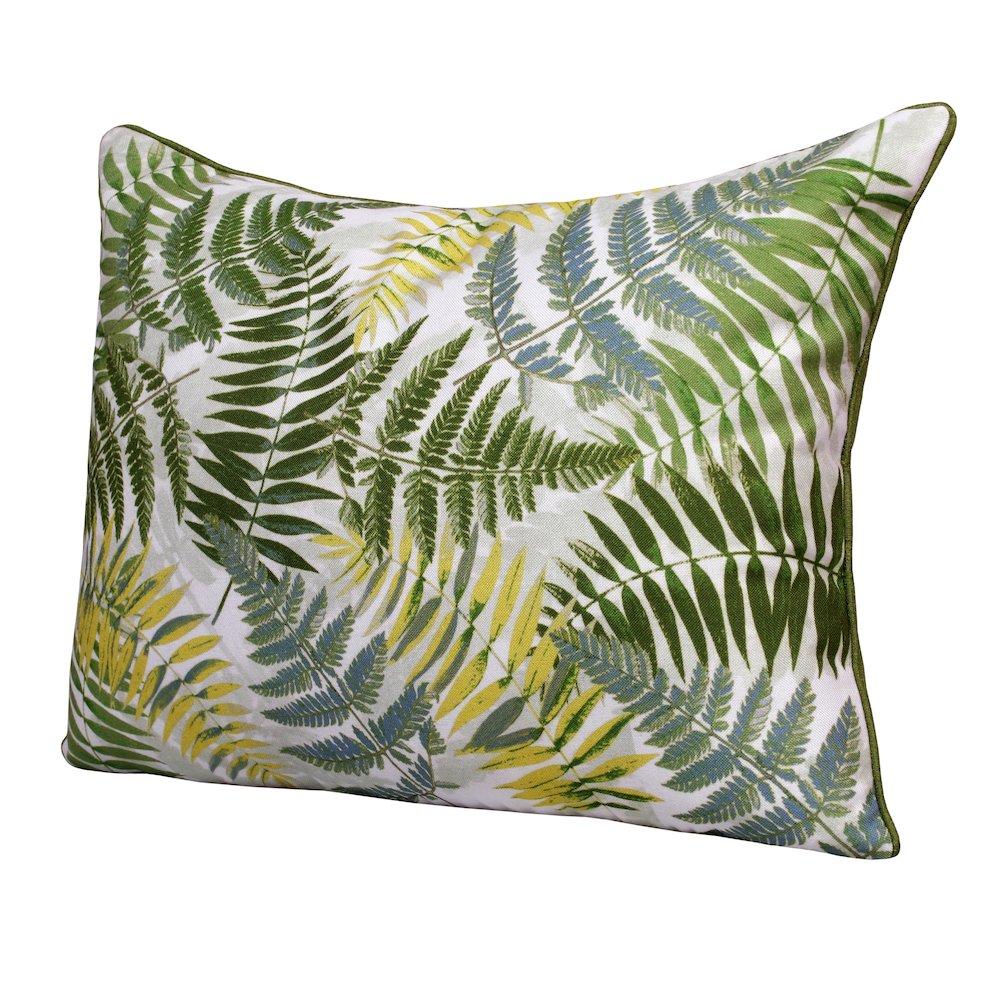 Fern Performance Poly Filled Pillow in Green/Yellow, 14" x 20"