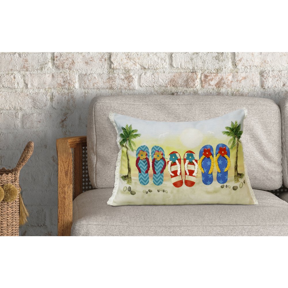 Panama Performance Poly Filled Pillow in Multicolored, 14" x 20"
