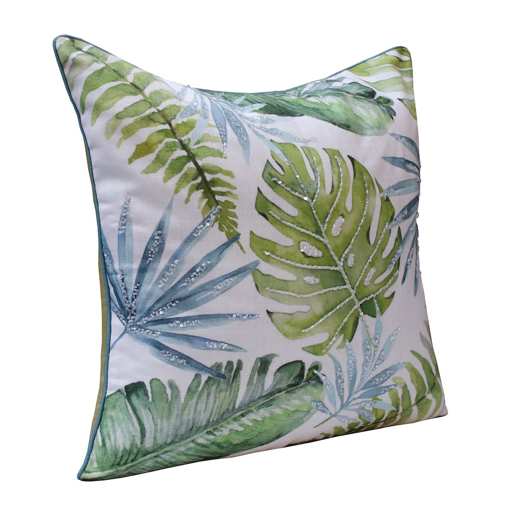 Panama Performance Poly Filled Pillow in Green/Blue, 20" x 20"