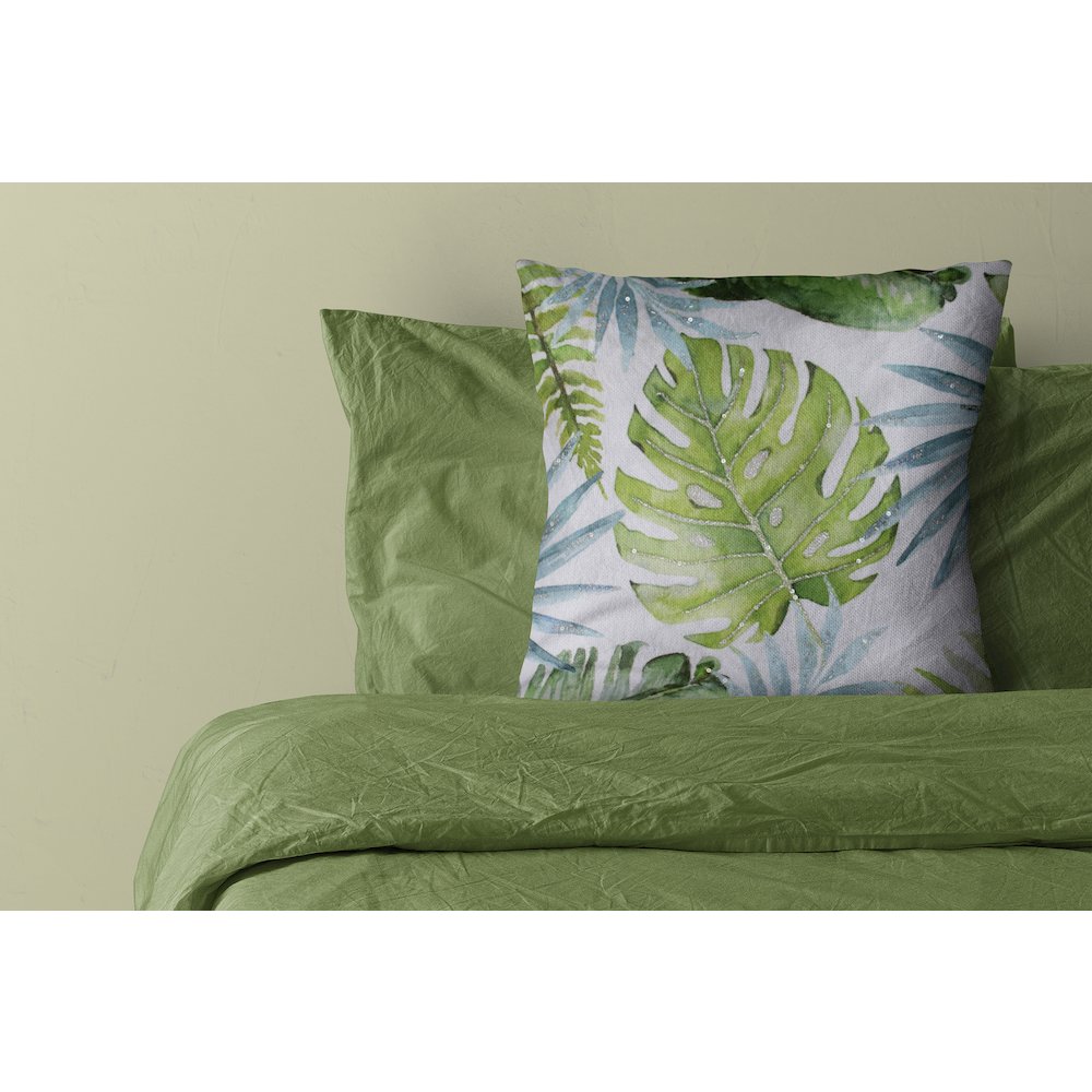 Panama Performance Poly Filled Pillow in Green/Blue, 20" x 20"