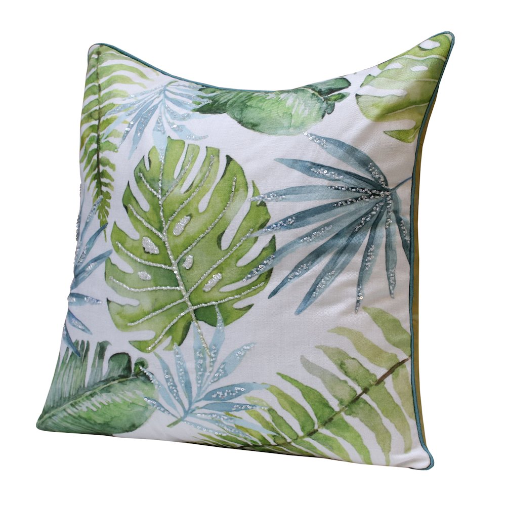 Panama Performance Poly Filled Pillow in Green/Blue, 20" x 20"