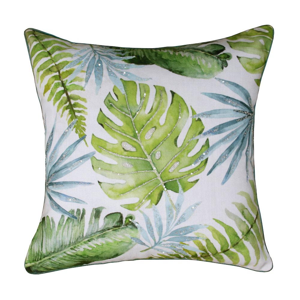 Panama Performance Poly Filled Pillow in Green/Blue, 20" x 20"