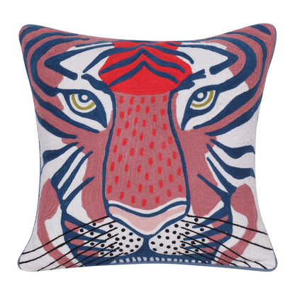 Gaia Cotton Poly Filled Pillow in Red/Blue, 20" x 20"