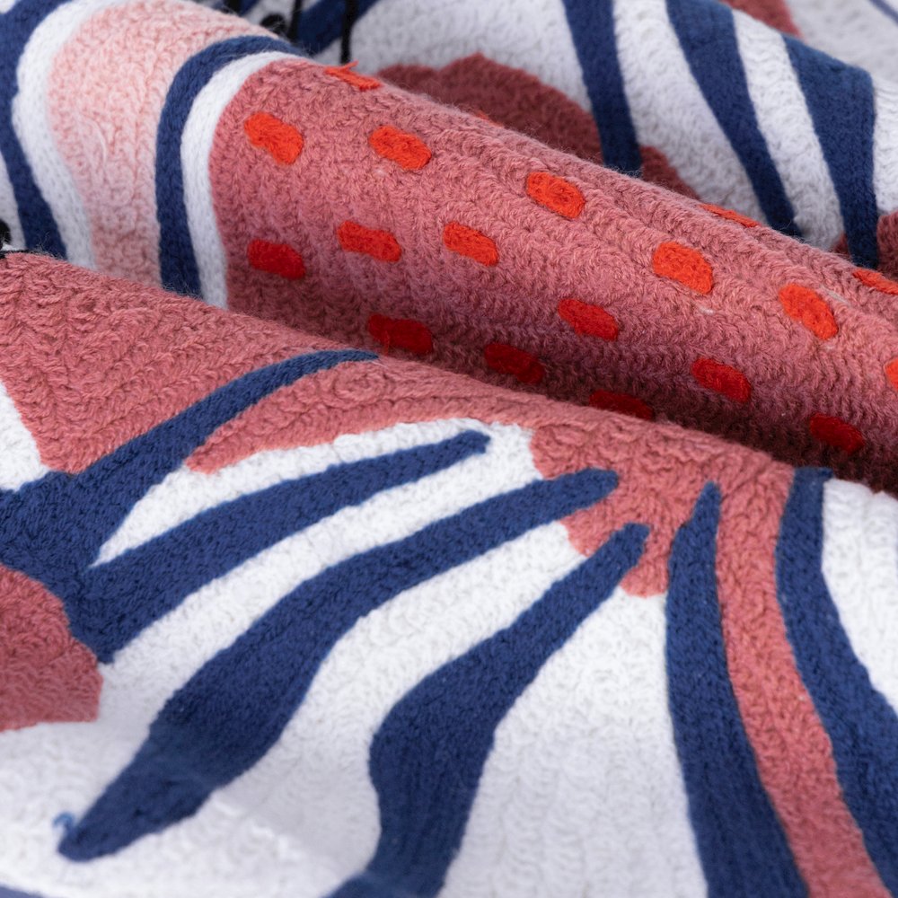 Gaia Cotton Poly Filled Pillow in Red/Blue, 20" x 20"