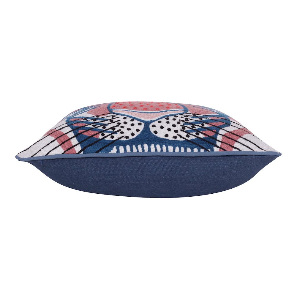 Gaia Cotton Poly Filled Pillow in Red/Blue, 20" x 20"